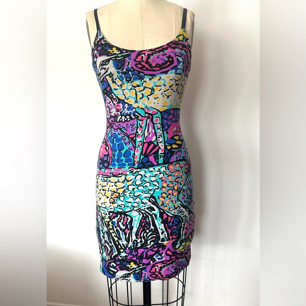 RARE VINTAGE BETSEY JOHNSON Y2K COTTON/SPAN RUFFLE BUM MINI DRESS. SIZE M
